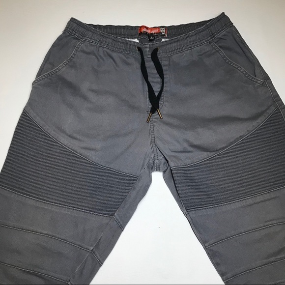 Rolling Paper Men’s Grey Moto Panel Skinny Short - Picture 3 of 13